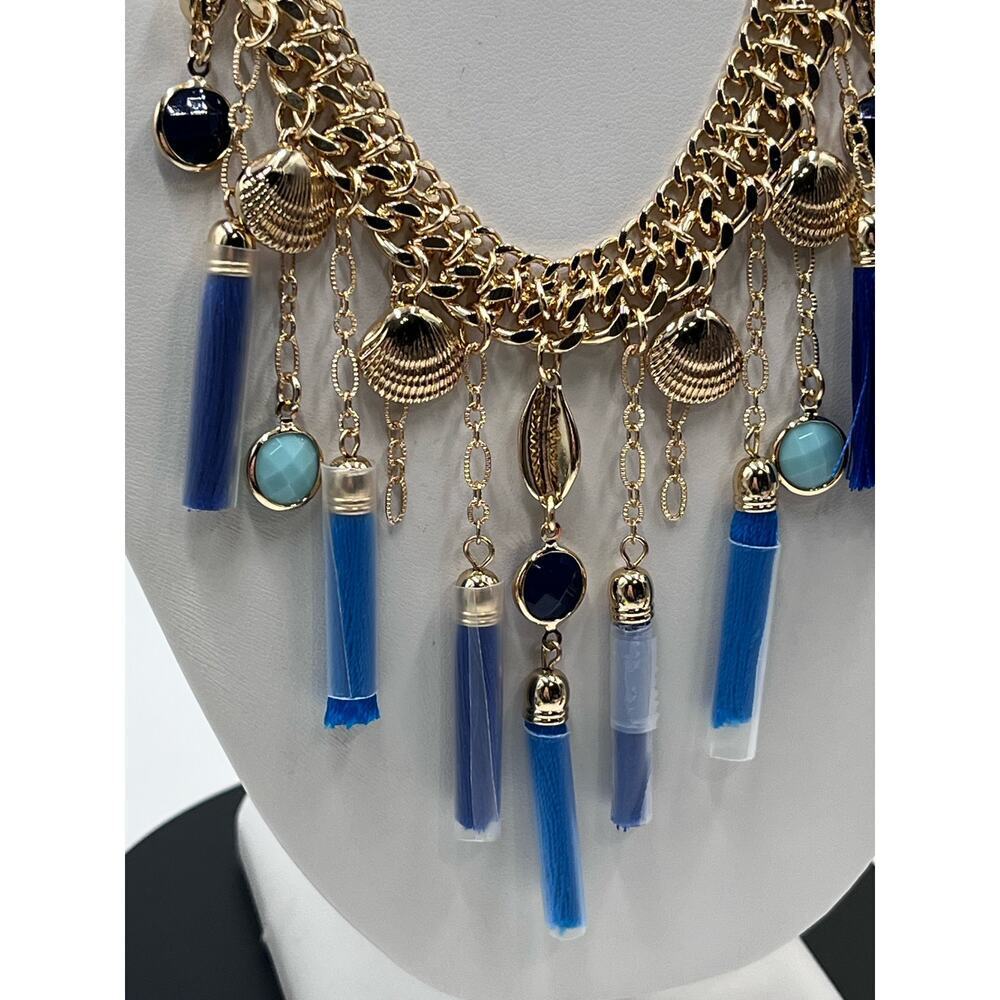 Lilly Pulitzer Seaside Tassel Bib 
Statement‎ Necklace Capri Teal $88 New - Picture 4 of 12